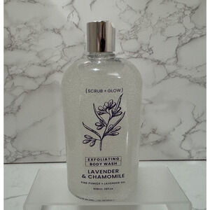 Home & Body Lavender & Chamomile Exfoliating Body Wash, Scrub + Glow 28oz New